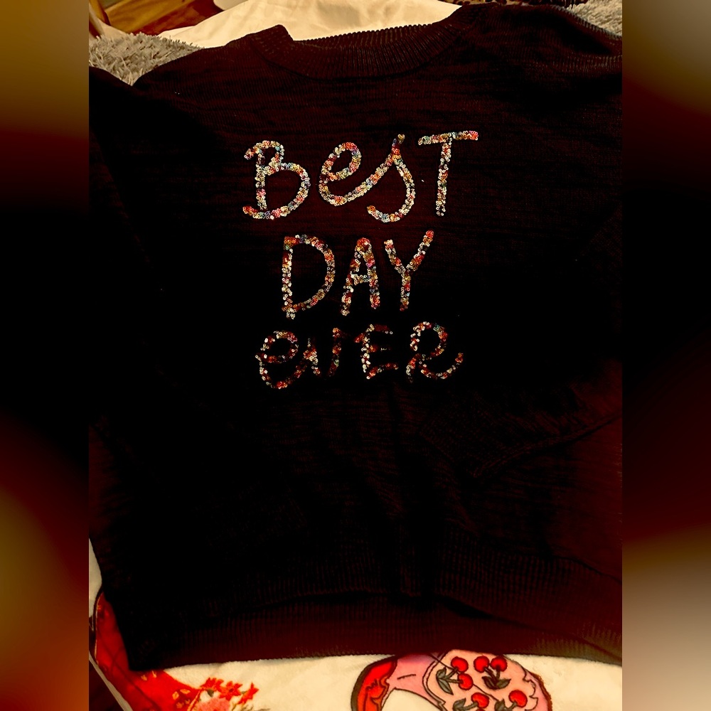 Sequin BEST DAY EVER  sweater